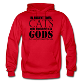Cats As Gods - Black - Gildan Heavy Blend Adult Hoodie - red