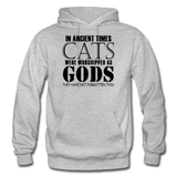 Cats As Gods - Black - Gildan Heavy Blend Adult Hoodie - heather gray