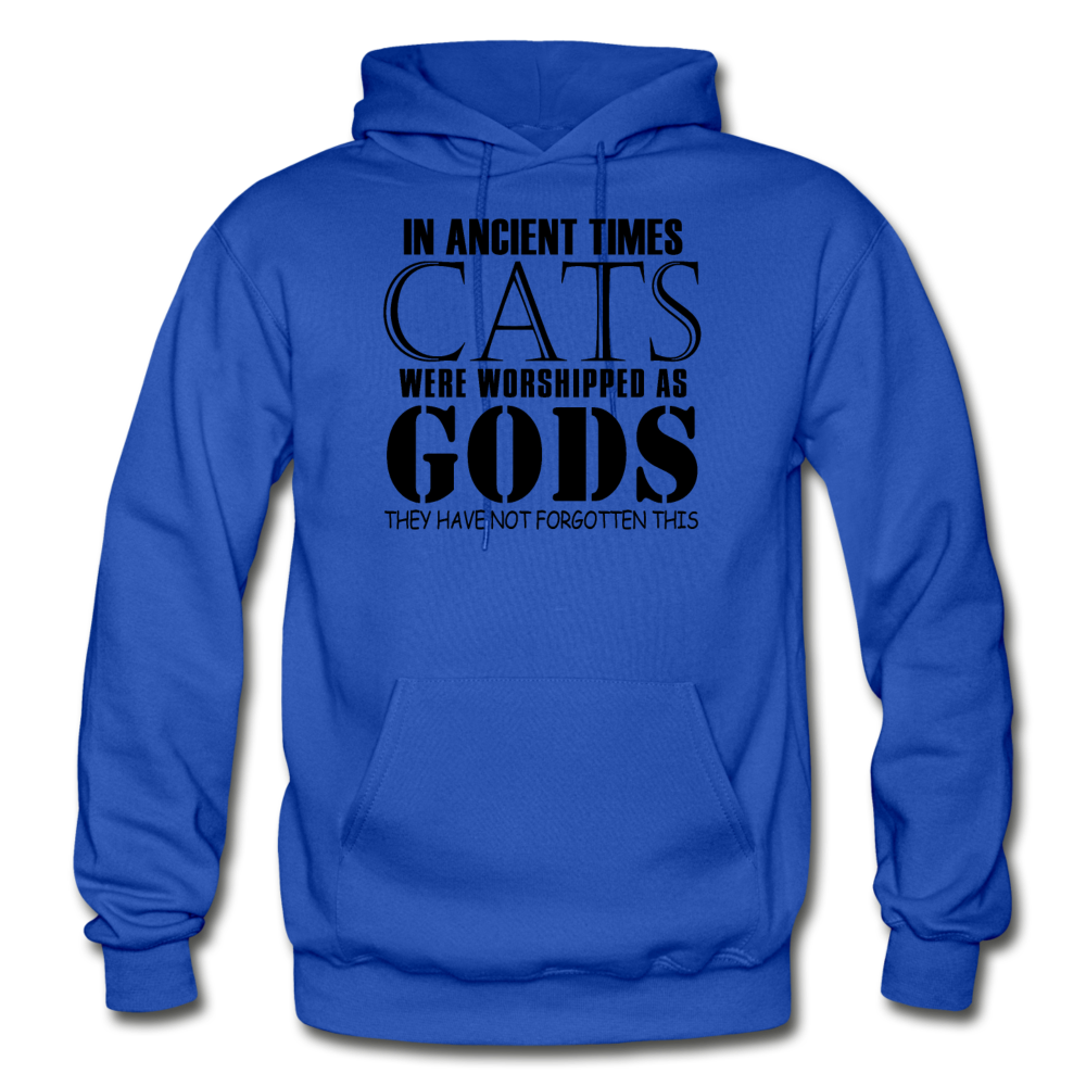 Cats As Gods - Black - Gildan Heavy Blend Adult Hoodie - royal blue