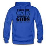 Cats As Gods - Black - Gildan Heavy Blend Adult Hoodie - royal blue