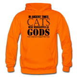 Cats As Gods - Black - Gildan Heavy Blend Adult Hoodie - orange