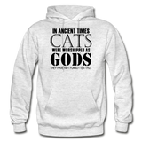Cats As Gods - Black - Gildan Heavy Blend Adult Hoodie - light heather gray