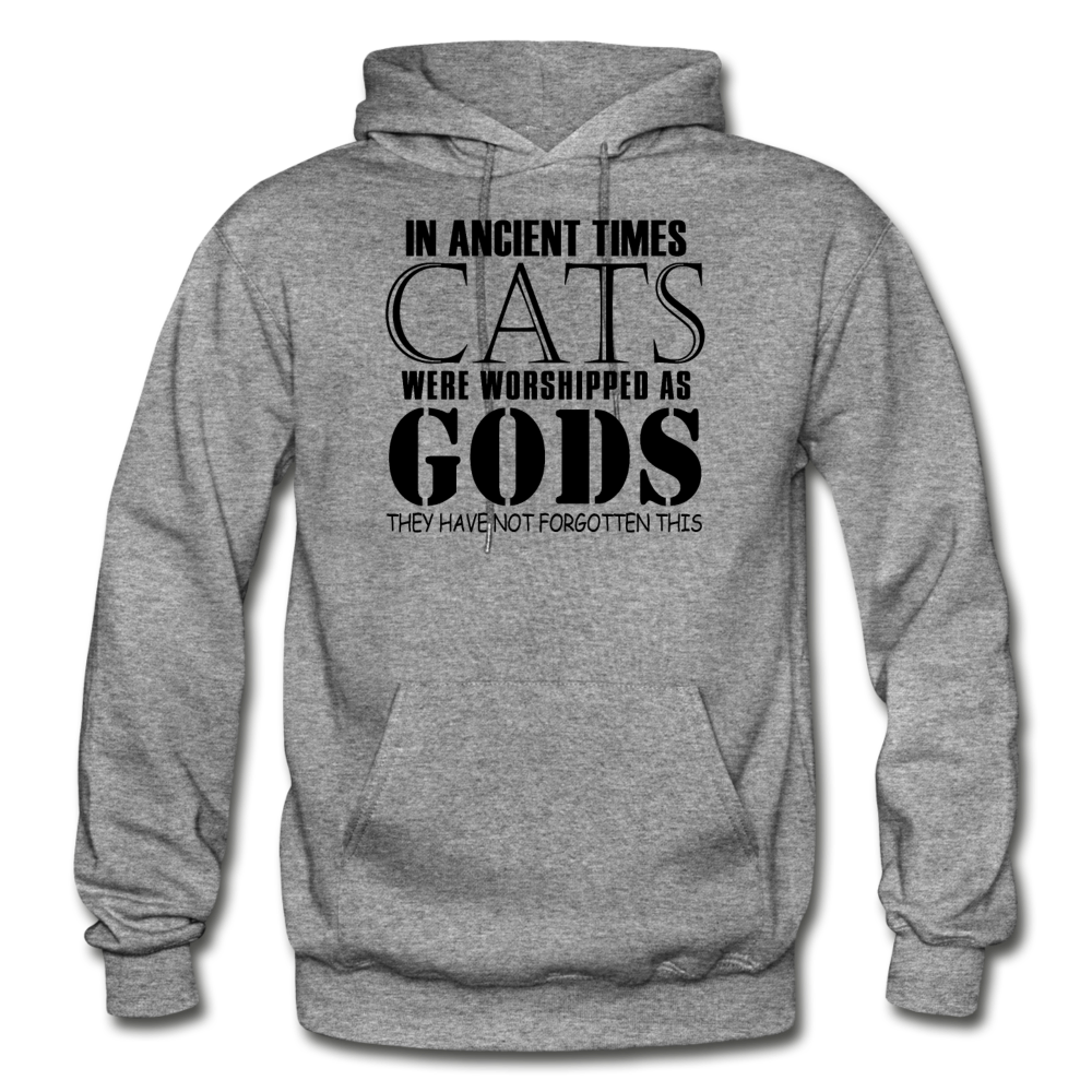 Cats As Gods - Black - Gildan Heavy Blend Adult Hoodie - graphite heather