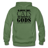 Cats As Gods - Black - Gildan Heavy Blend Adult Hoodie - military green
