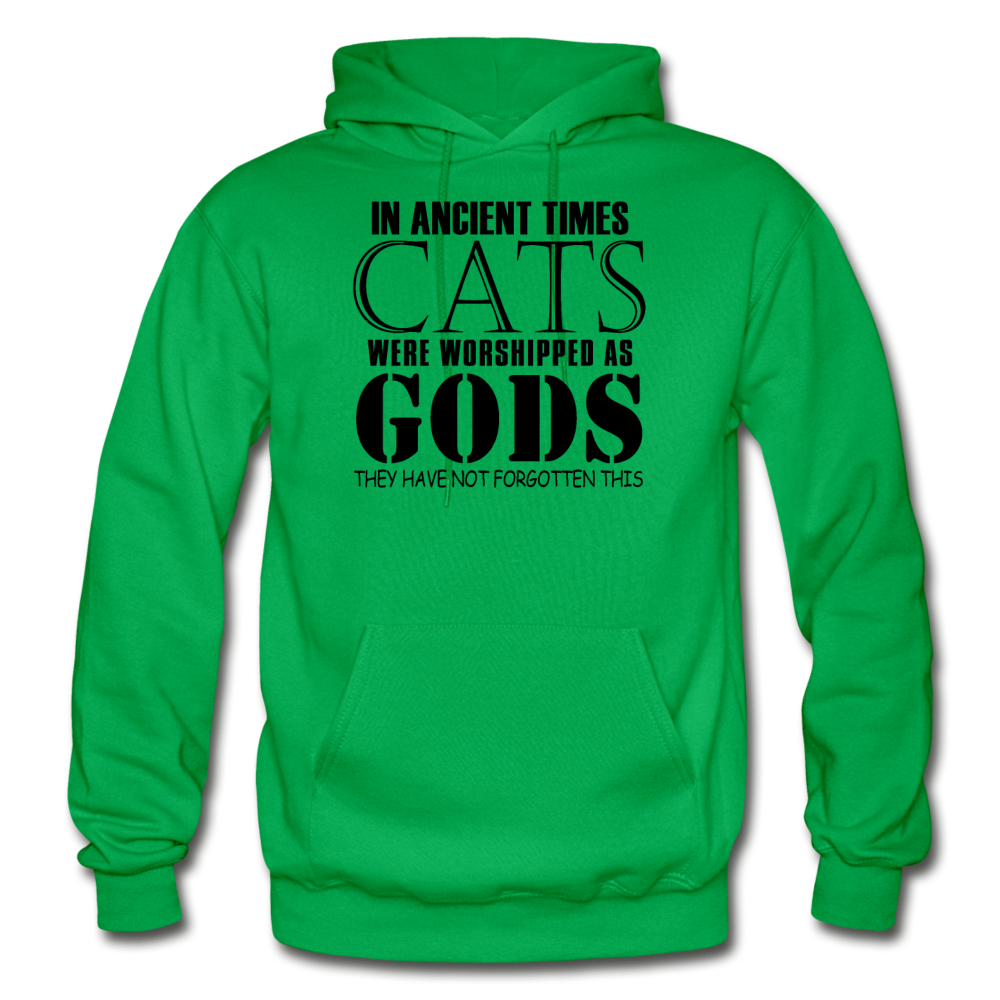 Cats As Gods - Black - Gildan Heavy Blend Adult Hoodie - kelly green