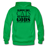 Cats As Gods - Black - Gildan Heavy Blend Adult Hoodie - kelly green