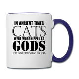 Cats As Gods - Black - Contrast Coffee Mug - white/cobalt blue