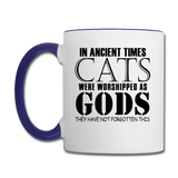 Cats As Gods - Black - Contrast Coffee Mug - white/cobalt blue