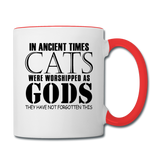Cats As Gods - Black - Contrast Coffee Mug - white/red