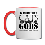 Cats As Gods - Black - Contrast Coffee Mug - white/red