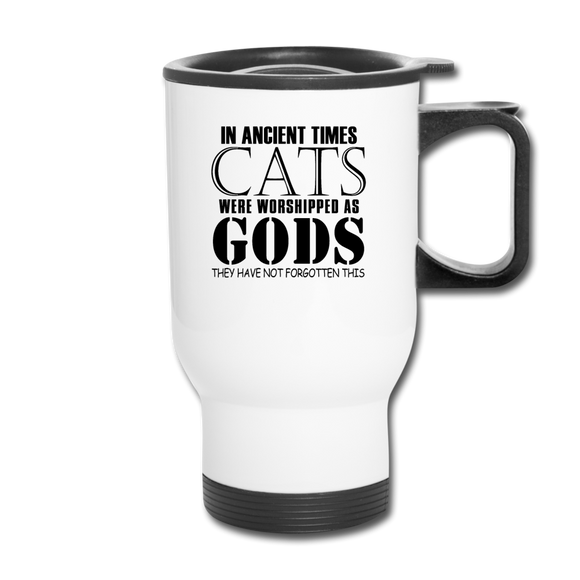 Cats As Gods - Black - Travel Mug - white