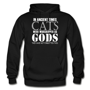 Cats As Gods - White - Gildan Heavy Blend Adult Hoodie - black
