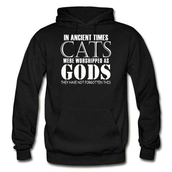 Cats As Gods - White - Gildan Heavy Blend Adult Hoodie - black