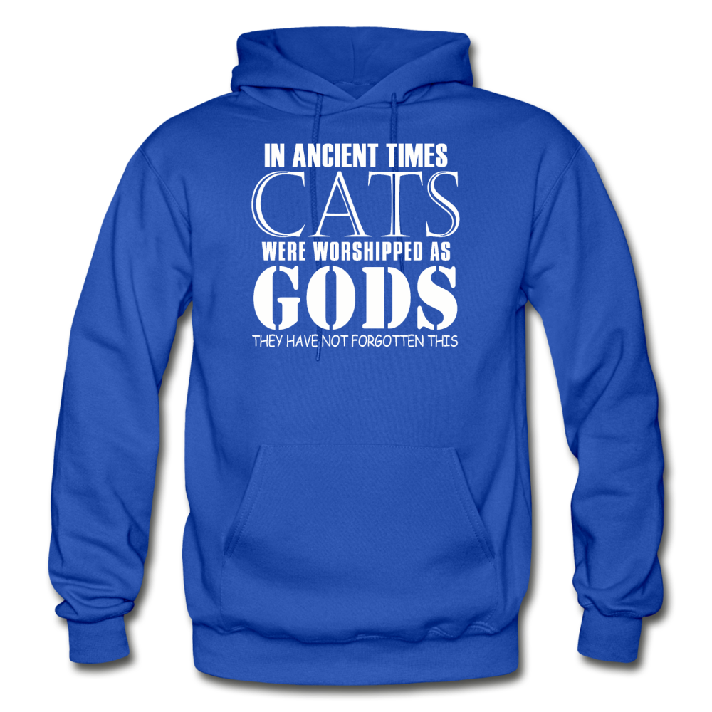 Cats As Gods - White - Gildan Heavy Blend Adult Hoodie - royal blue