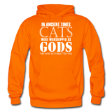 Cats As Gods - White - Gildan Heavy Blend Adult Hoodie - orange