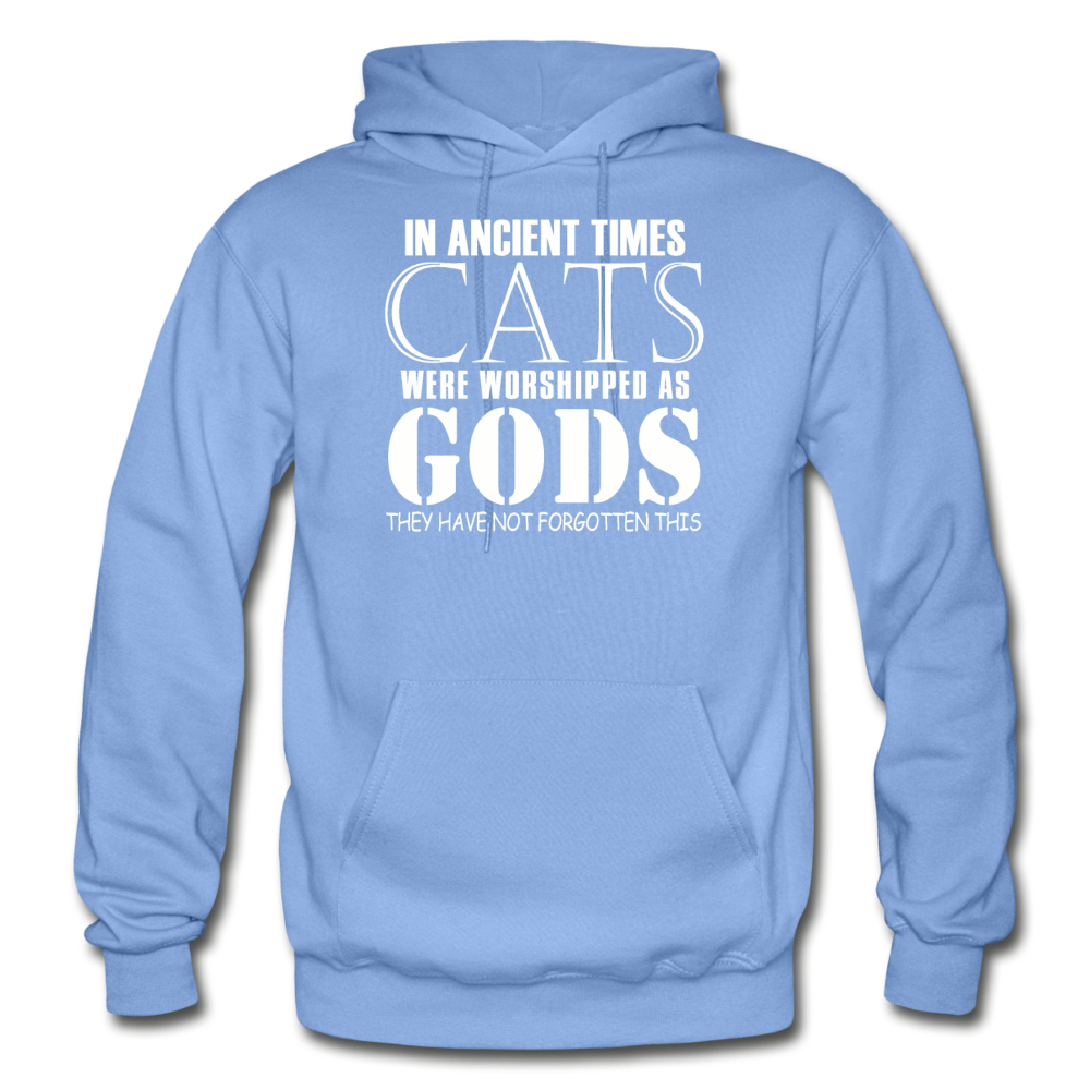 Cats As Gods - White - Gildan Heavy Blend Adult Hoodie - carolina blue