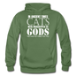 Cats As Gods - White - Gildan Heavy Blend Adult Hoodie - military green