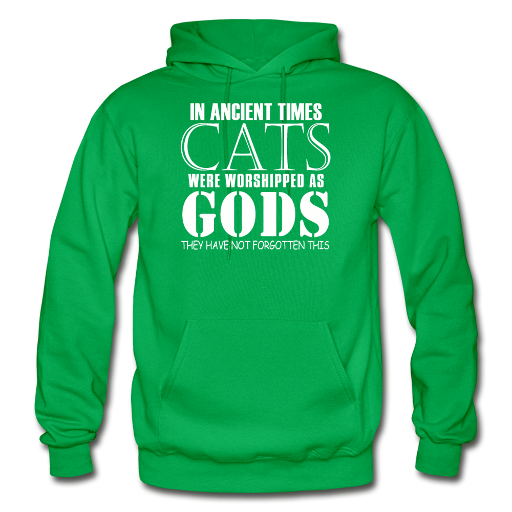 Cats As Gods - White - Gildan Heavy Blend Adult Hoodie - kelly green