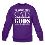 Cats As Gods - White - Crewneck Sweatshirt - purple