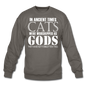 Cats As Gods - White - Crewneck Sweatshirt - asphalt gray