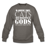 Cats As Gods - White - Crewneck Sweatshirt - asphalt gray