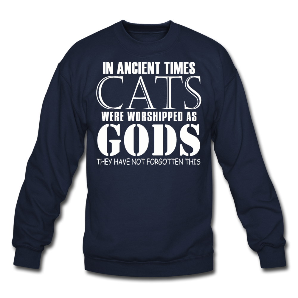 Cats As Gods - White - Crewneck Sweatshirt - navy