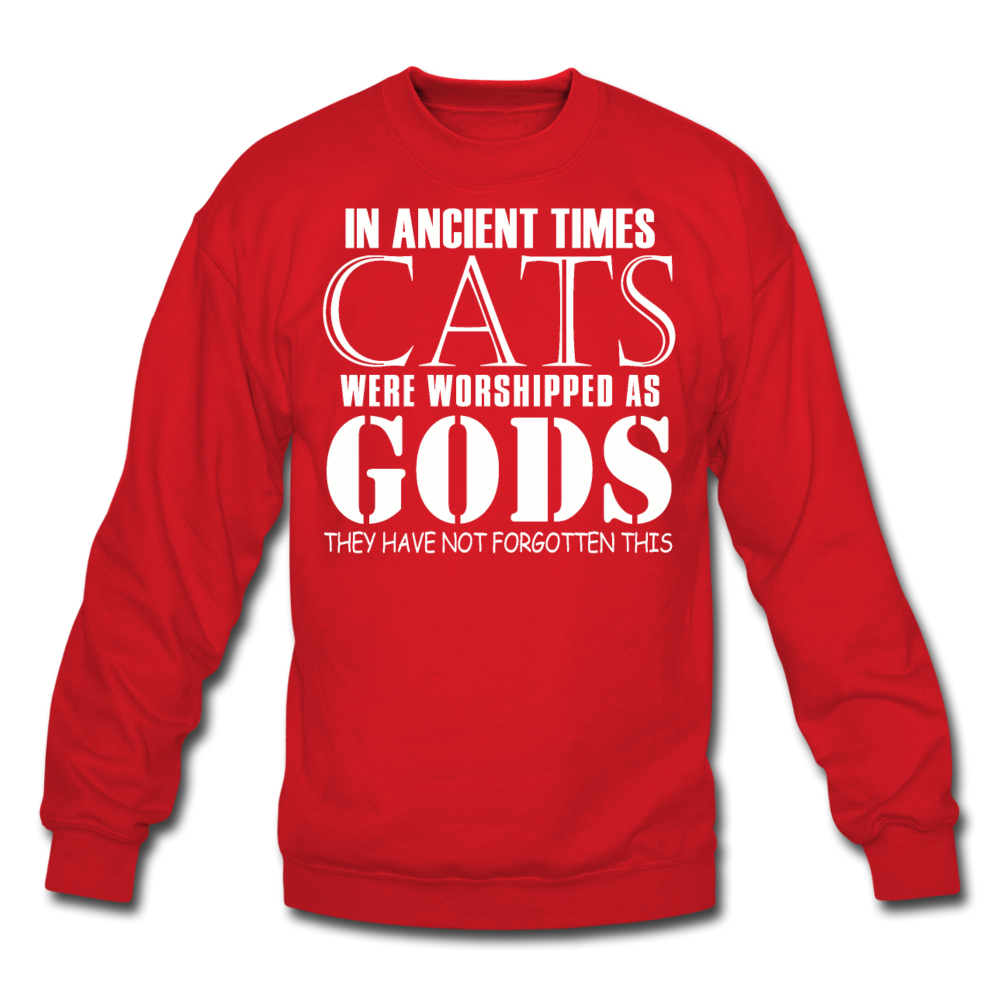 Cats As Gods - White - Crewneck Sweatshirt - red