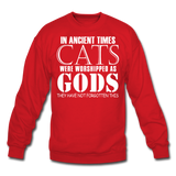 Cats As Gods - White - Crewneck Sweatshirt - red