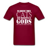 Cats As Gods - White - Unisex Classic T-Shirt - burgundy
