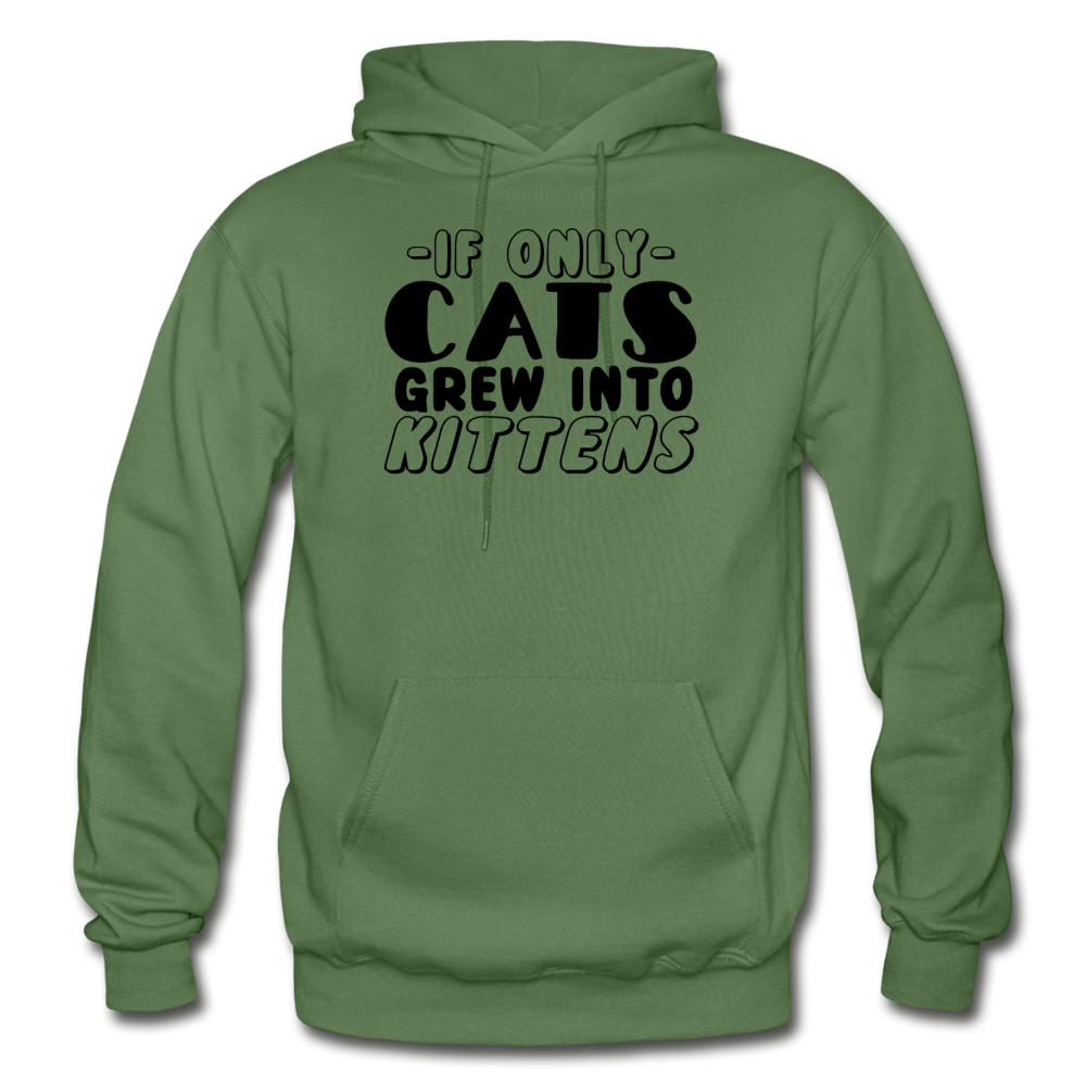 Cats Grew Into Kittens - Black - Gildan Heavy Blend Adult Hoodie - military green