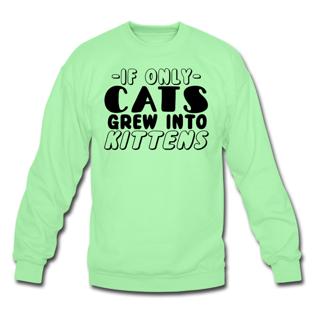 Cats Grew Into Kittens - Black - Crewneck Sweatshirt - lime