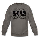 Cats Grew Into Kittens - Black - Crewneck Sweatshirt - asphalt gray