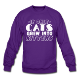 Cats Grew Into Kittens - White - Crewneck Sweatshirt - purple