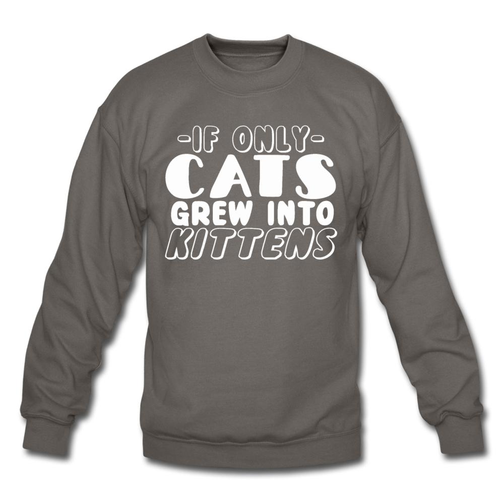 Cats Grew Into Kittens - White - Crewneck Sweatshirt - asphalt gray