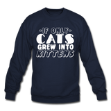 Cats Grew Into Kittens - White - Crewneck Sweatshirt - navy