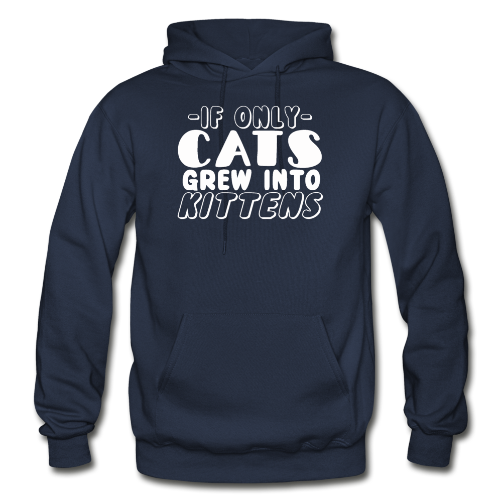 Cats Grew Into Kittens - White - Gildan Heavy Blend Adult Hoodie - navy