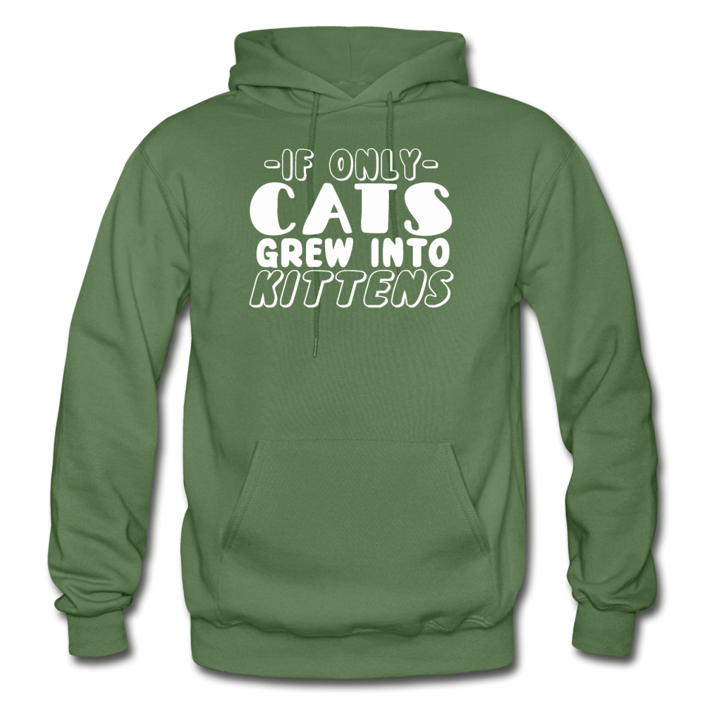 Cats Grew Into Kittens - White - Gildan Heavy Blend Adult Hoodie - military green