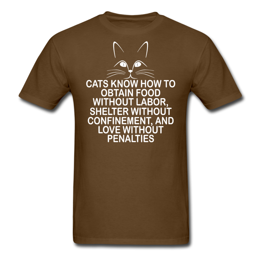 Cats Know - White - Unisex Classic T-Shirt - brown