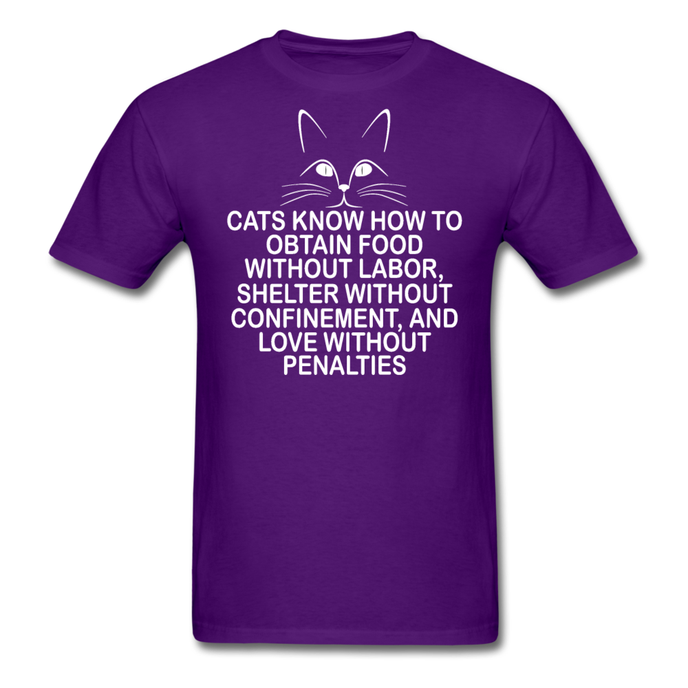 Cats Know - White - Unisex Classic T-Shirt - purple