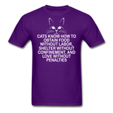 Cats Know - White - Unisex Classic T-Shirt - purple