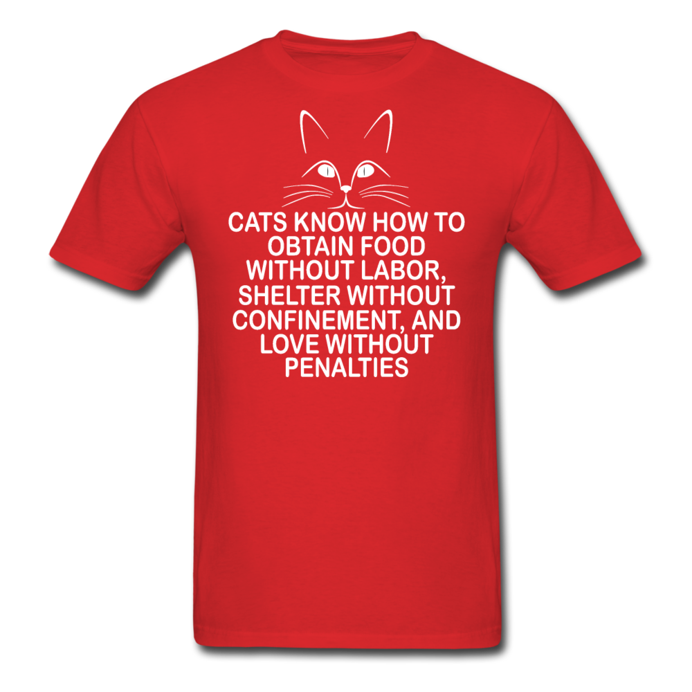 Cats Know - White - Unisex Classic T-Shirt - red