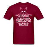 Cats Know - White - Unisex Classic T-Shirt - burgundy