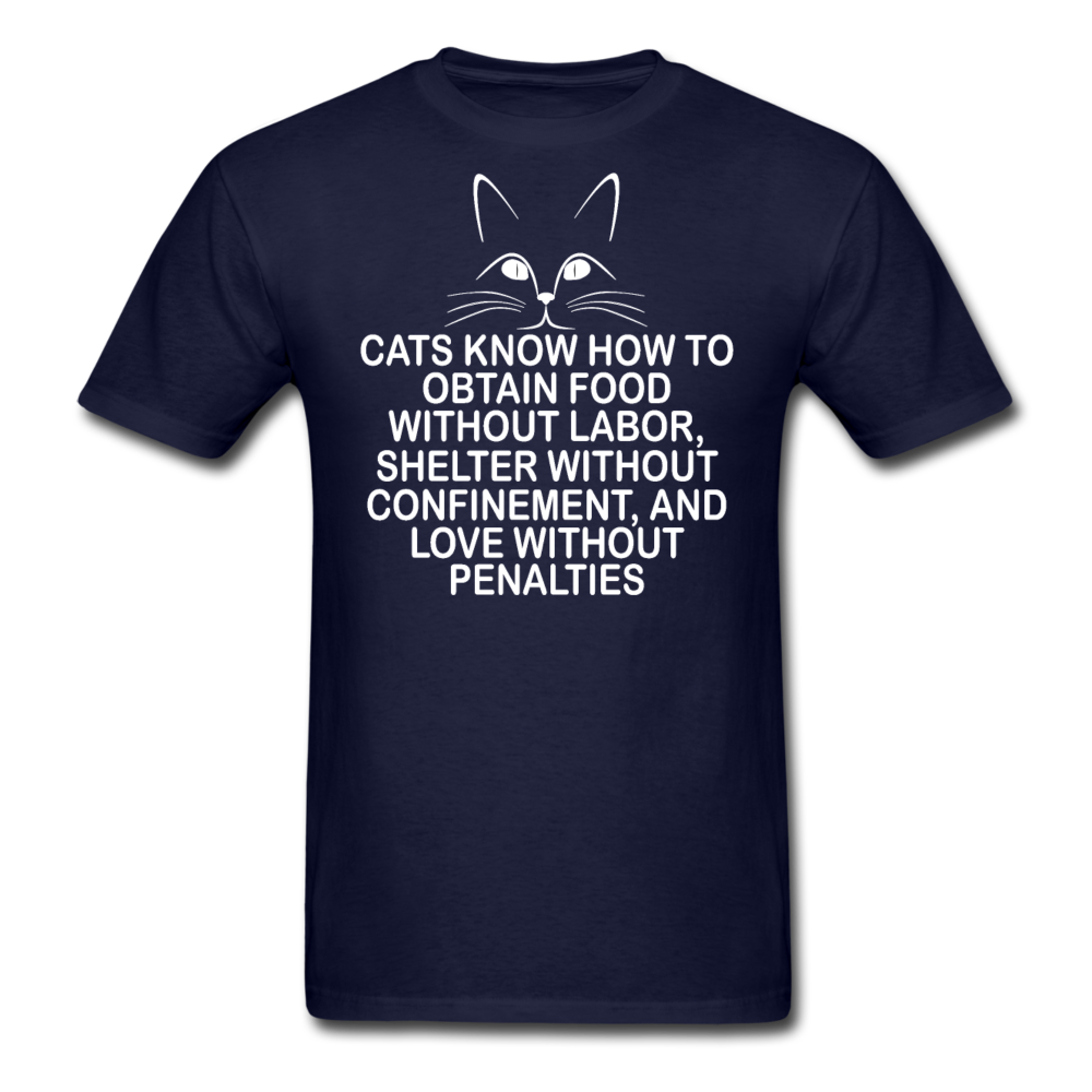 Cats Know - White - Unisex Classic T-Shirt - navy