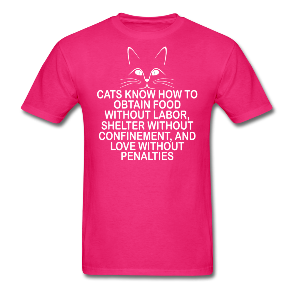 Cats Know - White - Unisex Classic T-Shirt - fuchsia