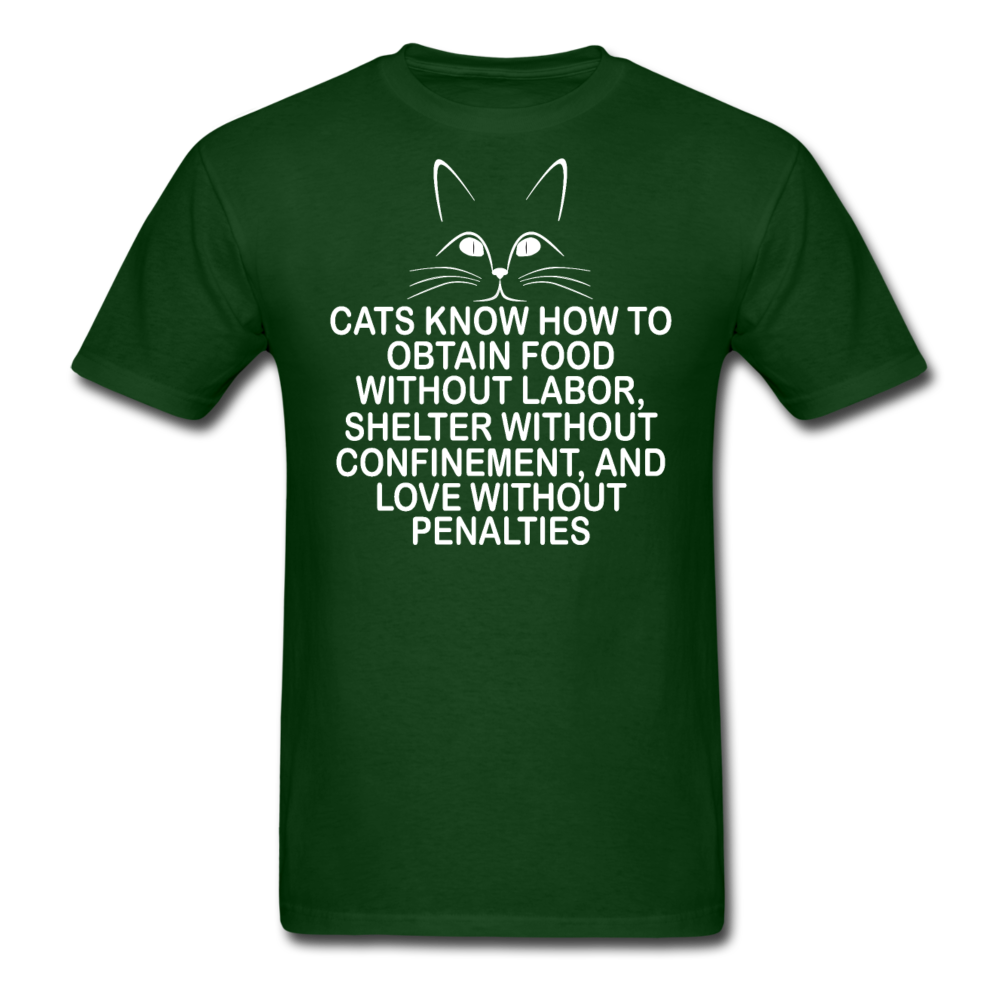 Cats Know - White - Unisex Classic T-Shirt - forest green