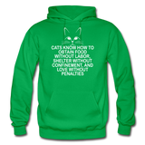 Cats Know - White - Gildan Heavy Blend Adult Hoodie - kelly green