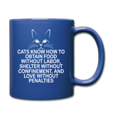 Cats Know - White - Full Color Mug - royal blue