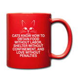 Cats Know - White - Full Color Mug - red