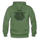 Cats Know - Black - Gildan Heavy Blend Adult Hoodie - military green