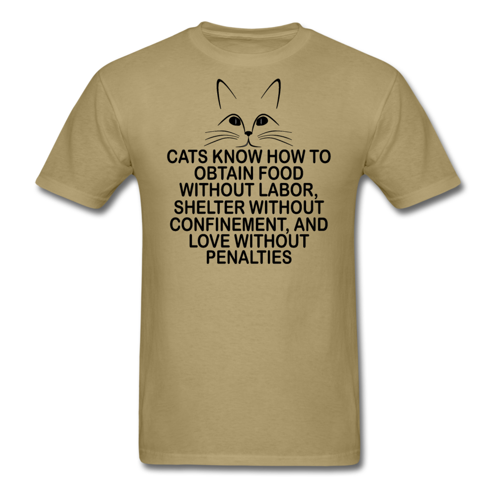 Cats Know - Black - Unisex Classic T-Shirt - khaki